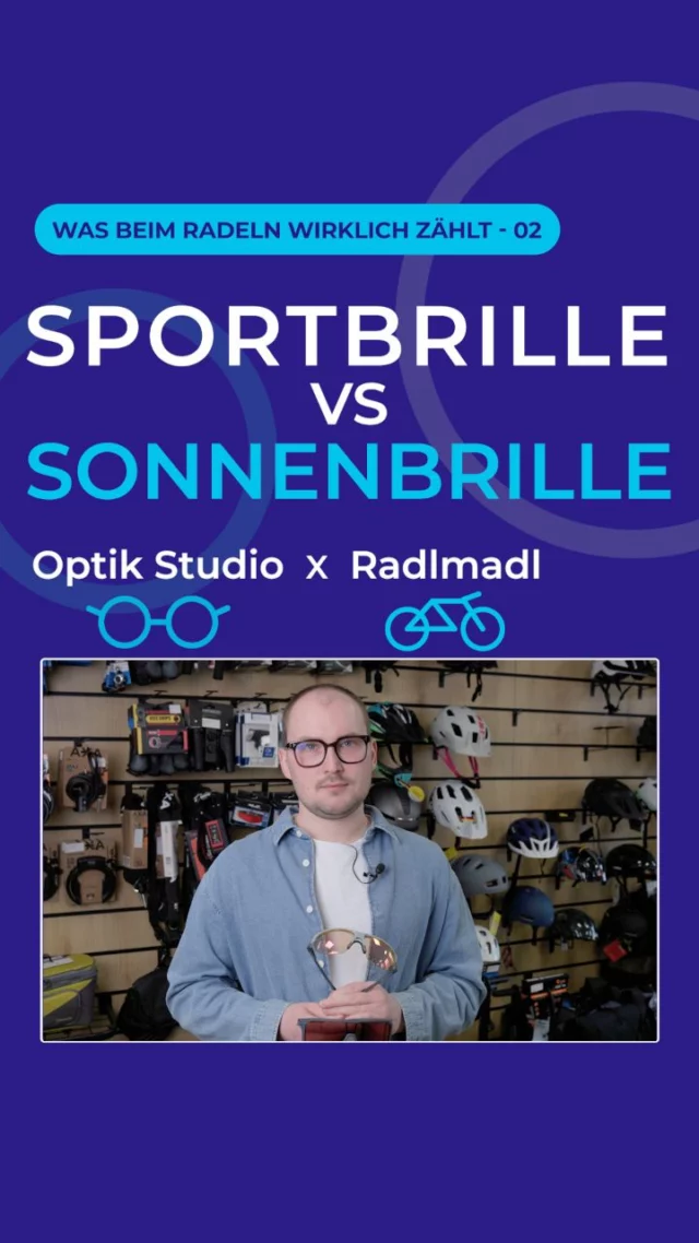 Sportbrille oder normale Sonnenbrille? 🚲👓
Beim Radfahren macht das einen größeren Unterschied, als viele denken.

Eine Sportbrille sitzt näher am Kopf und schützt Deine Augen besser vor Wind, Staub, Insekten, Ästen und Wetter. Dazu kommt natürlich: 100 % UV-Schutz.

Gerade auf dem Rad geht es nicht nur darum, gut auszusehen. Es geht darum, klar zu sehen, entspannt zu fahren und Deine Augen richtig zu schützen.

Egal ob mit Sehstärke, mit Kontaktlinsen oder ganz ohne Brille: Eine passende Sportbrille kann beim Radfahren richtig viel ausmachen.

👉 Du willst wissen, welche Sportbrille zu Dir passt?
Dann komm bei uns im Optik Studio 💙 vorbei – wir beraten Dich rund ums gute Sehen beim Radfahren.

Und wenn es ums passende Rad, Zubehör oder den richtigen Service geht, bist Du beim @radlmadl.sob – Deinem 🚵 Fahrradspezialisten in Schrobenhausen genau richtig.

Optik Studio x Radlmadl
Sicher durch die Rad-Saison.
