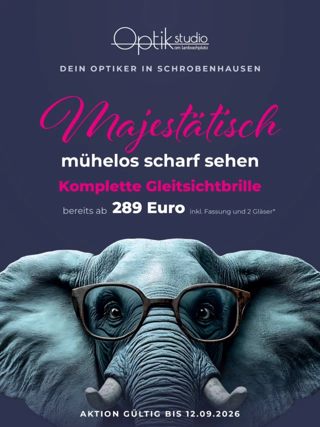 Wie weit hältst du dein Handy gerade weg? 
Ab Mitte 40 stellen die Augen 👀 nicht mehr so flexibel zwischen nah und fern um. 

Gleitsichtgläser kombinieren Lesen, Bildschirm und Ferne in ein Glas – ohne Brillenwechsel.

Komplette Gleitsichtbrille mit Fassung und zwei Gläsern ab 289 Euro, bis zum 12.09.2026. Wir nehmen uns Zeit für dich. 💙

#schrobenhausen #optikerschrobenhausen #deinoptiker #gleitsichtbrille augenoptik neuburgschrobenhausen